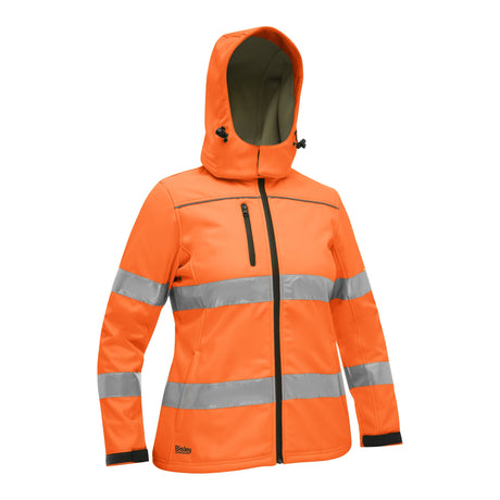 Bisley Womens Taped Hi-Vis Softshell Jacket #colour_orange