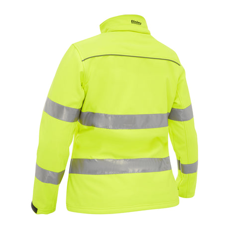 Bisley Womens Taped Hi-Vis Softshell Jacket #colour_yellow