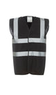 Yoko Hi-Vis 2-Band-And-Braces Waistcoat - Black