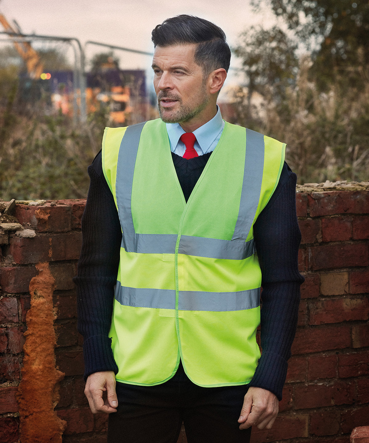 Yoko Hi-Vis 2-Band-And-Braces Waistcoat - Yellow