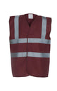 Yoko Hi-Vis 2-Band-And-Braces Waistcoat - Maroon