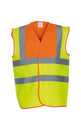 Yoko Hi-Vis 2-Band-And-Braces Waistcoat - Orange Yoke/Yellow