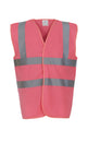 Yoko Hi-Vis 2-Band-And-Braces Waistcoat - Pink