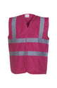 Yoko Hi-Vis 2-Band-And-Braces Waistcoat - Raspberry