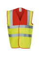 Yoko Hi-Vis 2-Band-And-Braces Waistcoat - Red Yoke/Yellow