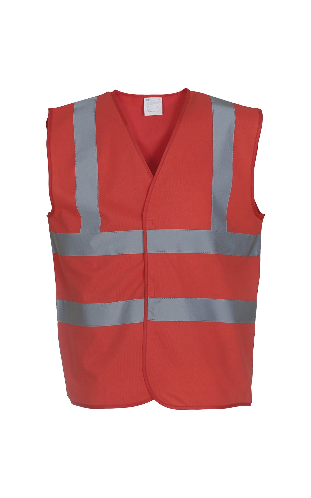 Yoko Hi-Vis 2-Band-And-Braces Waistcoat - Red