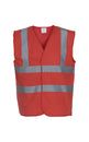 Yoko Hi-Vis 2-Band-And-Braces Waistcoat - Red