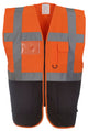 Yoko Multifunctional Executive Hi-Vis Waistcoat - Orange/Black