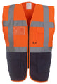 Yoko Multifunctional Executive Hi-Vis Waistcoat - Orange/Navy