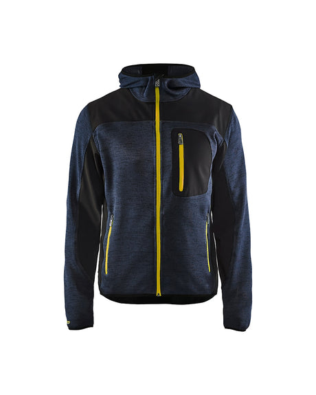 Blaklader Knitted Jacket 4930 #colour_dark-navy-yellow