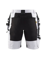 Blaklader Painter Shorts with Stretch Women X1900 7171 #colour_white-black