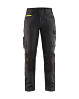 Blaklader Women's Service Trousers with Stretch 7195 #colour_black-hi-vis-yellow