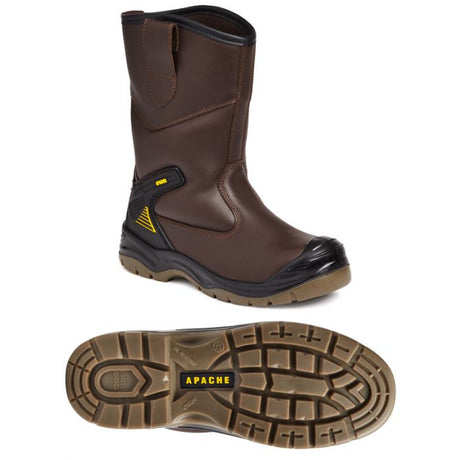 Apache AP305 Waterproof Safety Rigger Boots #colour_brown
