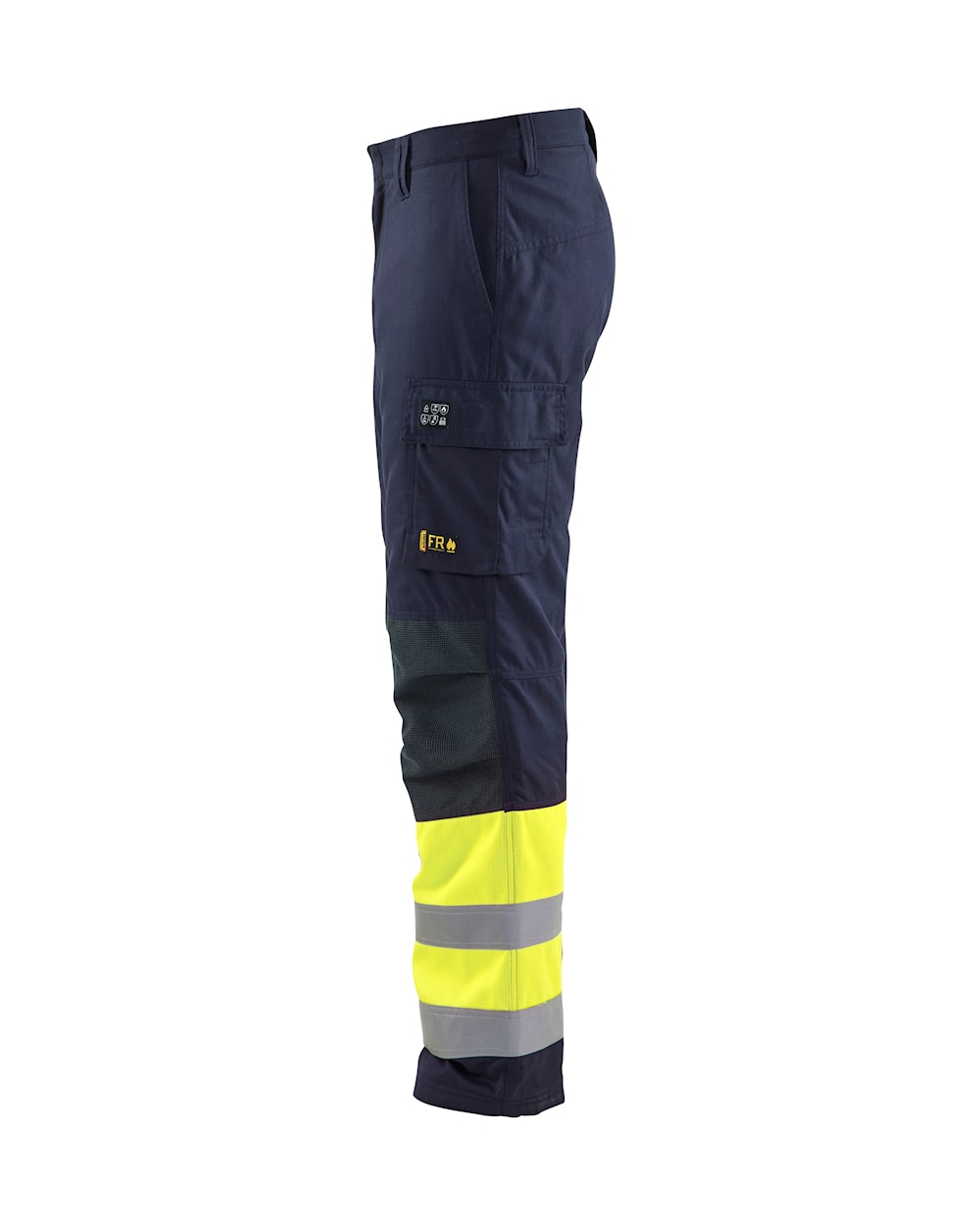 Blaklader Multinorm Winter Trousers 1869 #colour_navy-blue-hi-vis-yellow