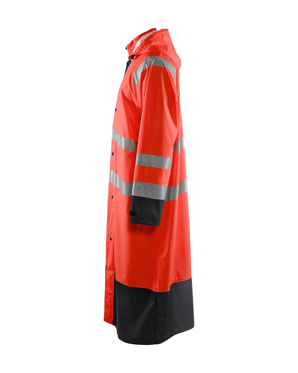 Blaklader Rain Coat Hi-Vis Level 1 4325 #colour_red-hi-vis-black