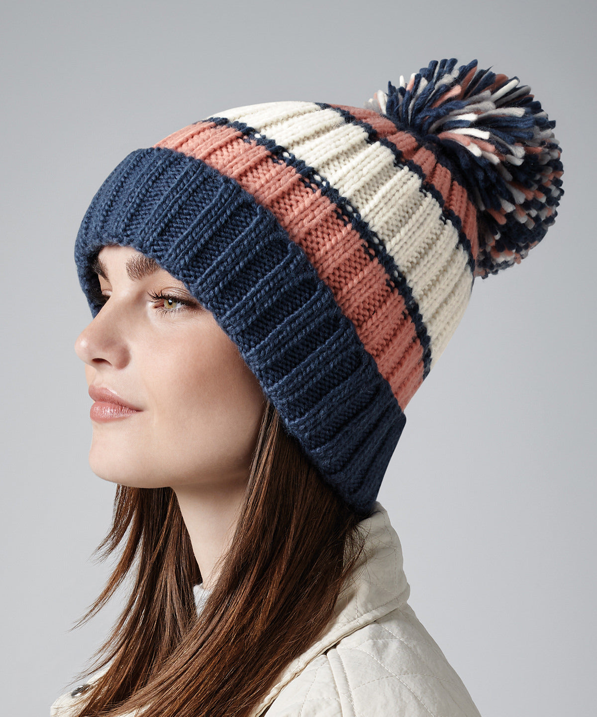 Beechfield Hygge Striped Beanie