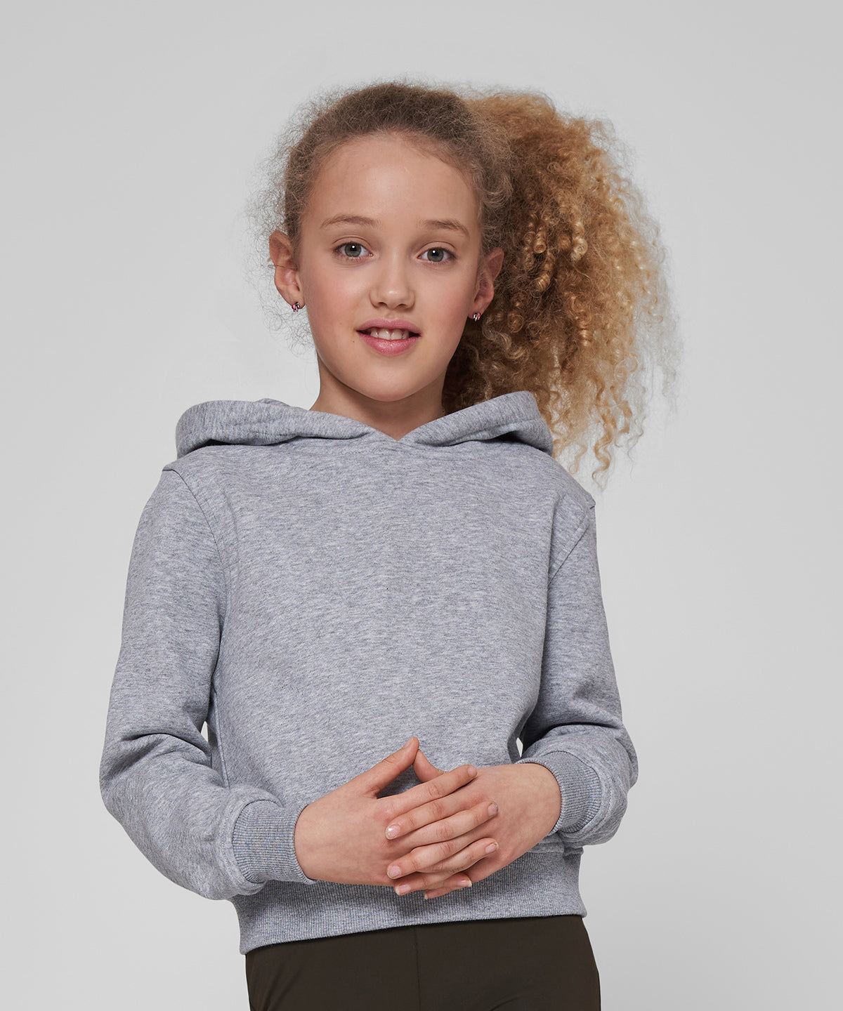 Build Your Brand Girls Cropped Sweat Hoodie