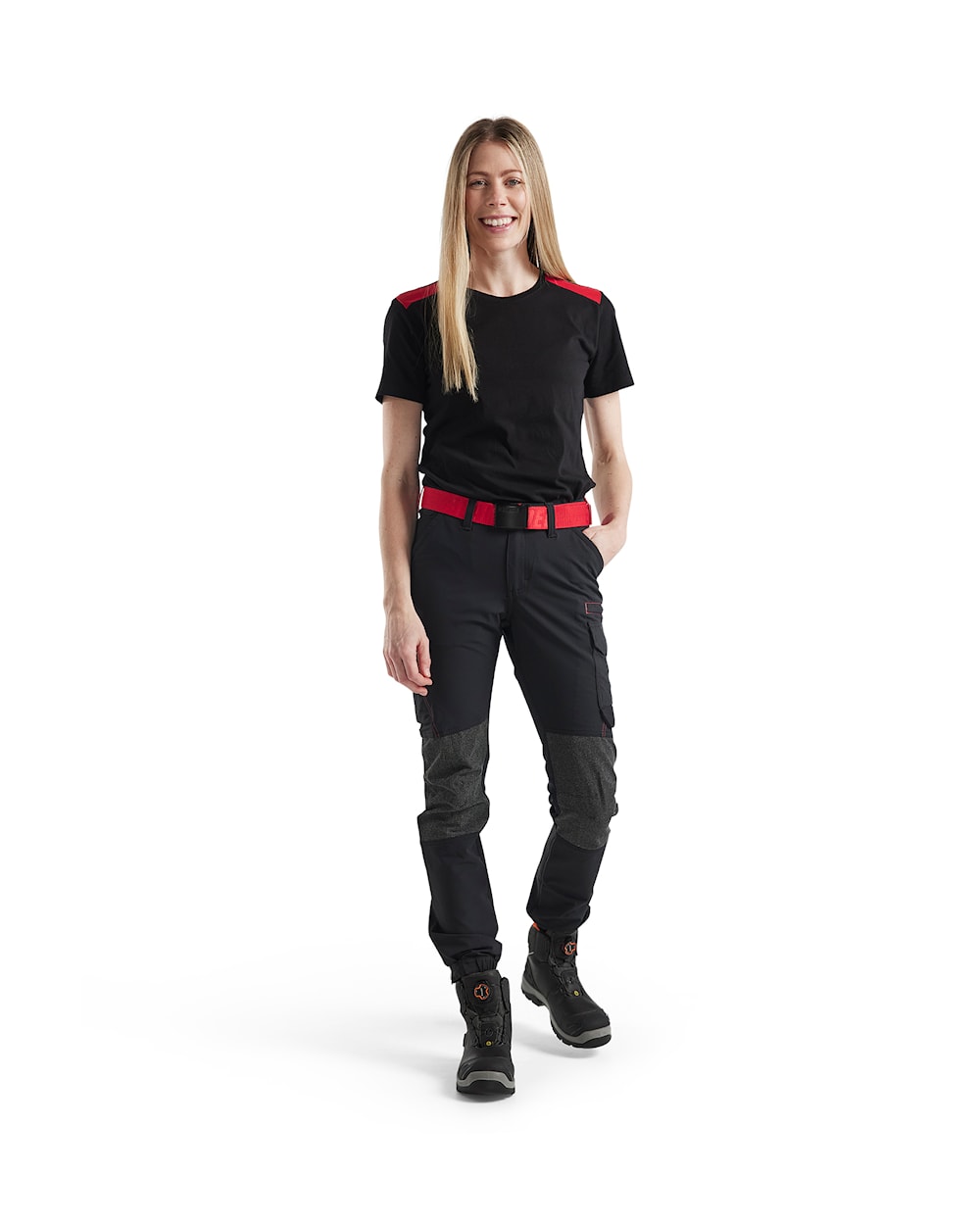 Blaklader Ladies 4-Way Stretch Service Trousers 7122 #colour_black-red