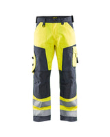 Blaklader Hi-Vis Trousers without Nail Pockets 1566 - Hi-Vis Yellow/Mid Grey