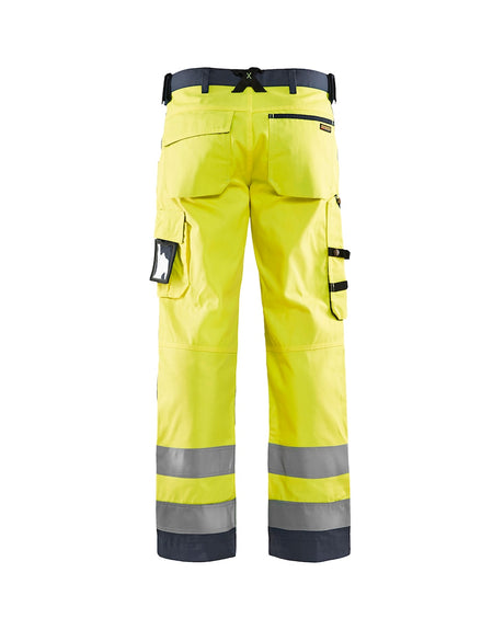 Blaklader Hi-Vis Trousers without Nail Pockets 1566 - Hi-Vis Yellow/Mid Grey