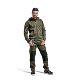 Blaklader Service Trousers with Stretch 1495 #colour_dark-olive-green-black