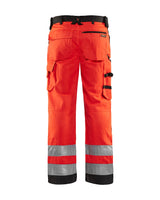 Blaklader Hi-Vis Trousers without Nail Pockets 1566 - Hi-Vis Red/Black