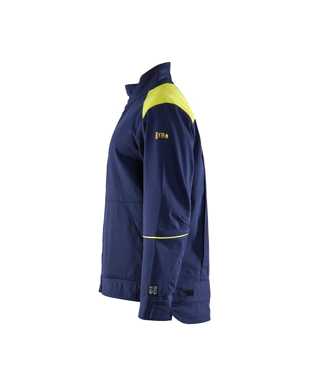 Blaklader Welding Jacket 4801 #colour_navy-blue-hi-vis-yellow