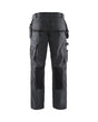 Blaklader Service Trousers with Stretch And Nail Pockets 1496 #colour_mid-grey-black