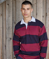 Front Row Sewn Stripe Long Sleeve Rugby Shirt