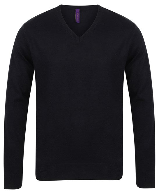 Henbury 12 Gauge V-Neck Jumper