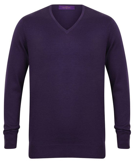 Henbury 12 Gauge V-Neck Jumper