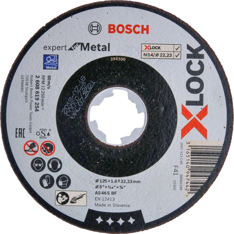 Bosch Professional X-LOCK Expert 125x1.6x22.23 Straight Cutting AS 46 S BF for Metal