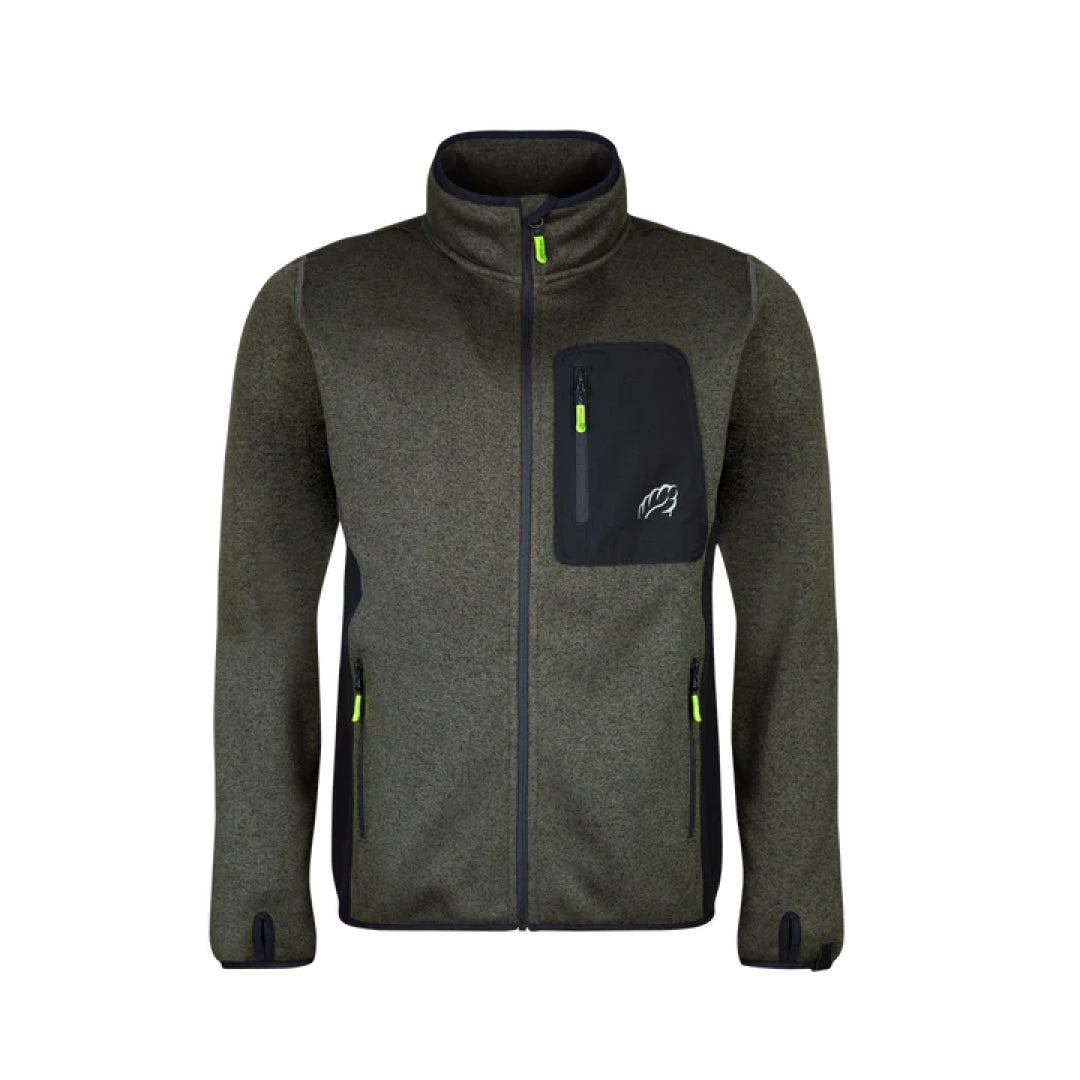 Arbortec Kudu Plus Melange Zip Sweater #colour_olive