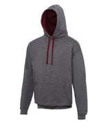 Awdis Just Hoods Varsity Hoodie - Charcoal/Burgundy