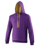 Awdis Just Hoods Varsity Hoodie - Purple/Sun Yellow*