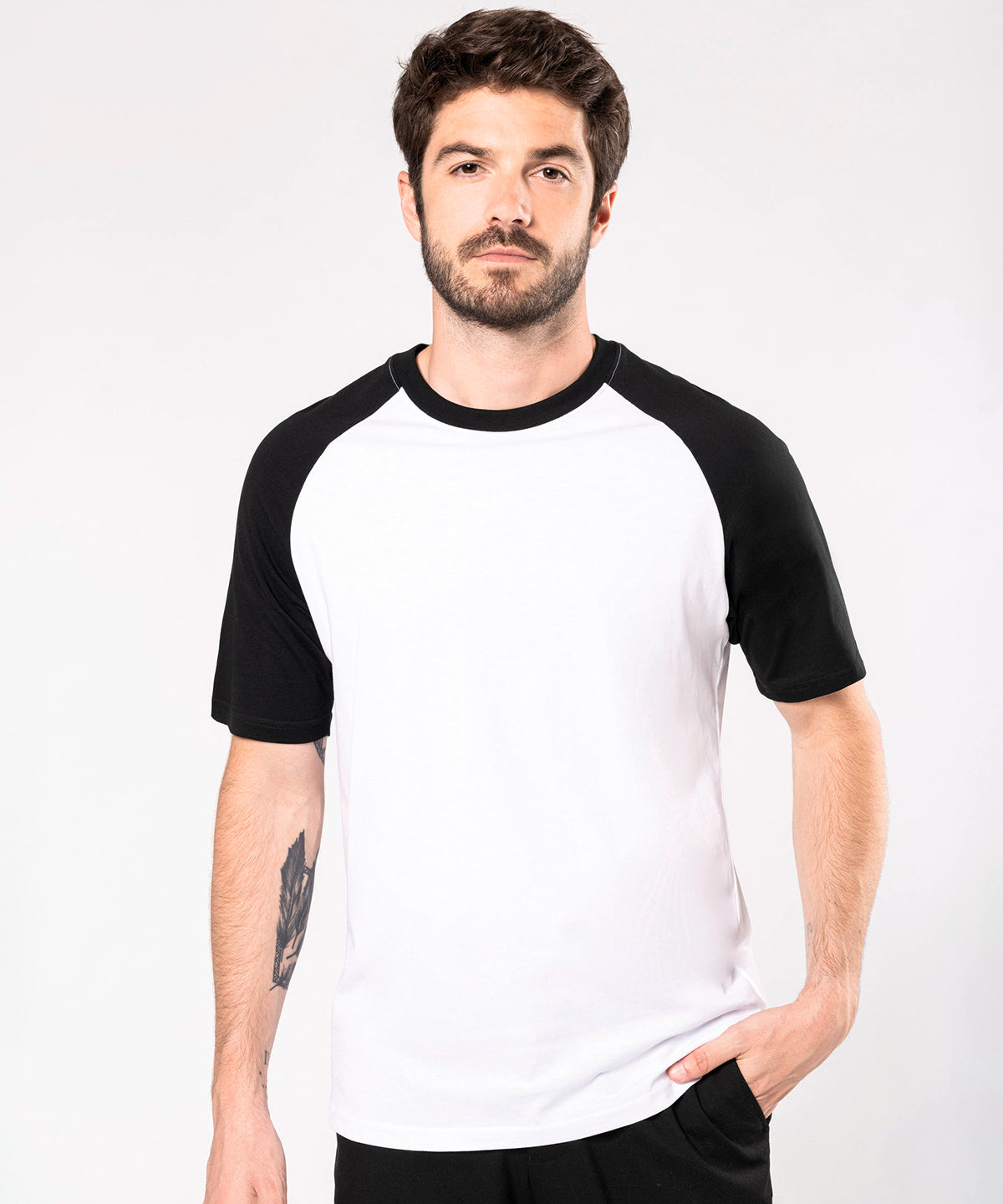 Kariban Baseball Short-Sleeved Two-Tone T-Shirt