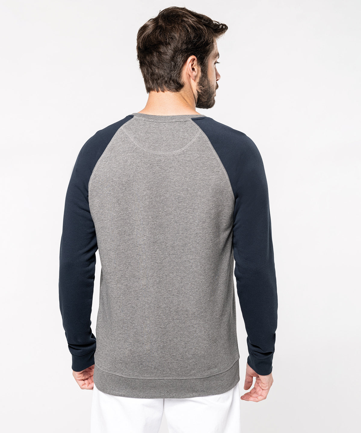 Kariban Men's Two-Tone Organic Crew Neck Raglan Sleeve Sweatshirt