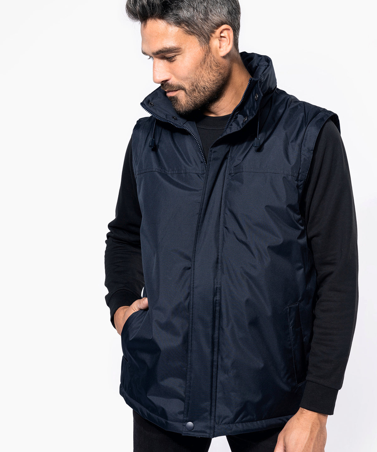 Kariban Detachable-Sleeved Blouson Jacket