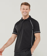 Finden & Hales Piped Performance Polo - Black/White*†