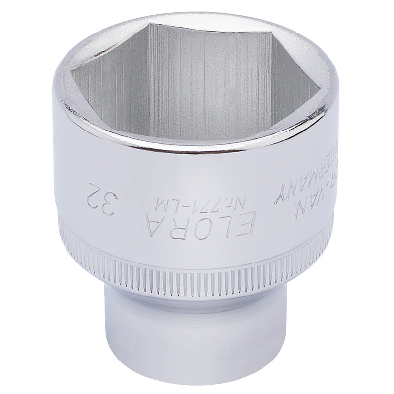 Draper 32mm 1/2" Square Drive Elora Hexagon Socket