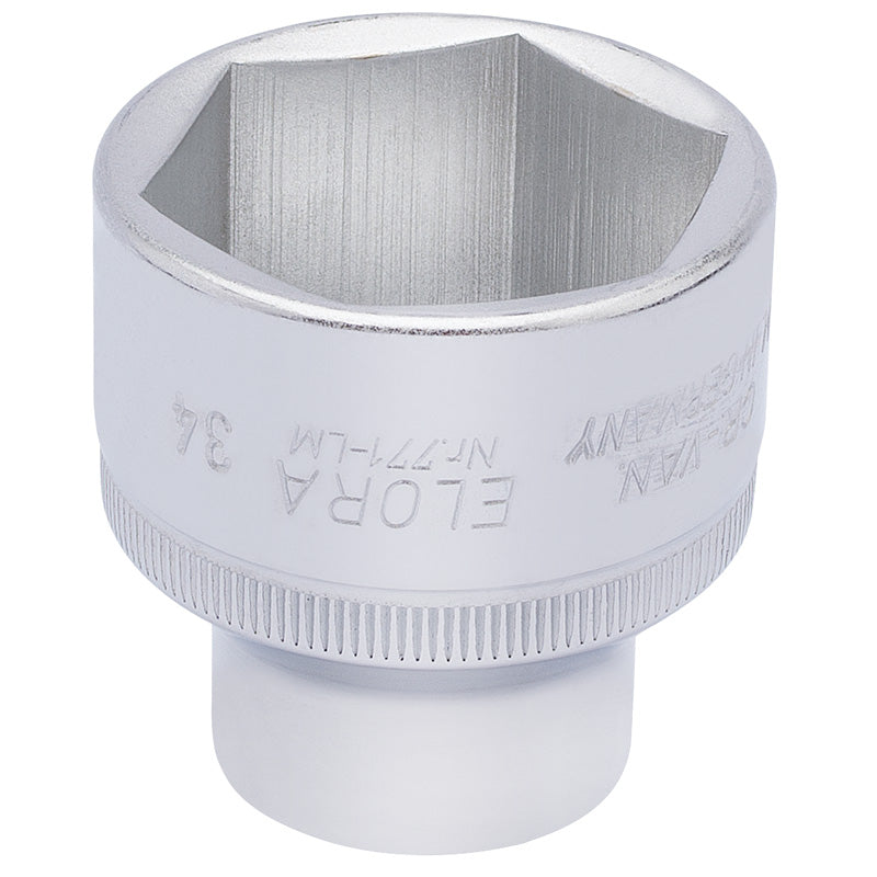 Draper 34mm 1/2" Square Drive Elora Hexagon Socket