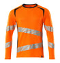 Mascot Accelerate Safe Modern Fit Long-Sleeved T-shirt #colour_hi-vis-orange-dark-navy