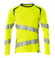Mascot Accelerate Safe Modern Fit Long-Sleeved T-shirt #colour_hi-vis-yellow-dark-petroleum