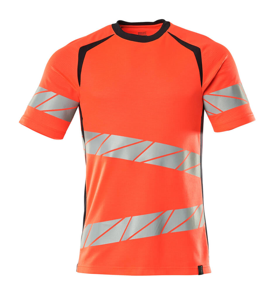 Mascot Accelerate Safe Modern Fit T-shirt #colour_hi-vis-red-dark-navy