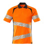 Mascot Accelerate Safe Modern Fit Polo Shirt #colour_hi-vis-orange-dark-navy
