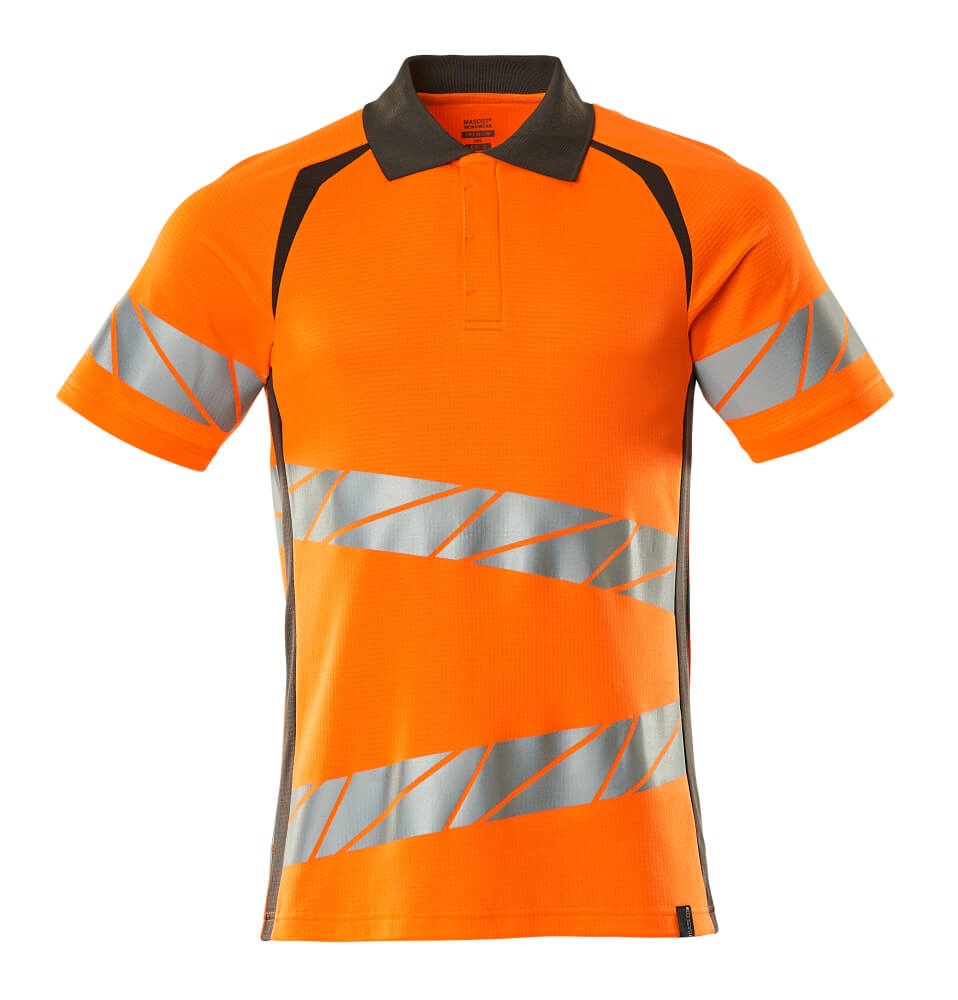 Mascot Accelerate Safe Modern Fit Polo Shirt #colour_hi-vis-orange-dark-anthracite