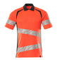 Mascot Accelerate Safe Modern Fit Polo Shirt #colour_hi-vis-red-dark-navy