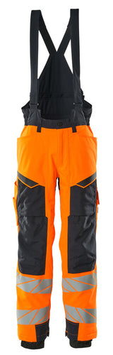 Mascot Accelerate Safe Winter Trousers with Kneepad Pockets #colour_hi-vis-orange-dark-navy