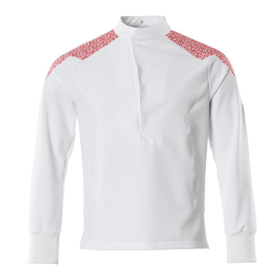 Mascot Food & Care Ultimate Stretch Smock #colour_white-traffic-red