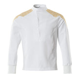 Mascot Food & Care Ultimate Stretch Smock #colour_white-curry-gold